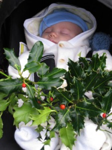 Me with the holly I collected