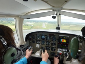 Darragh preparing to land a Cessna