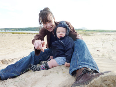 Me and mum on the beach