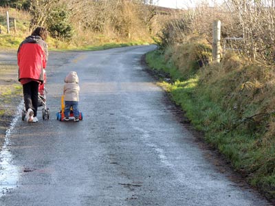 Toddler and mum out for a walk